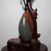 2.3" China Certified Nature Yellow Dragon Jade Blessing Bat and Ruyi Hand Carved Necklace Pendants 8396 view 4