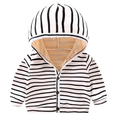 Children's Clothing for Autumn and Winter New Warm Hooded Korean Baby Sweater Plus Velvet Girl Boy Sweater (White,90cm)