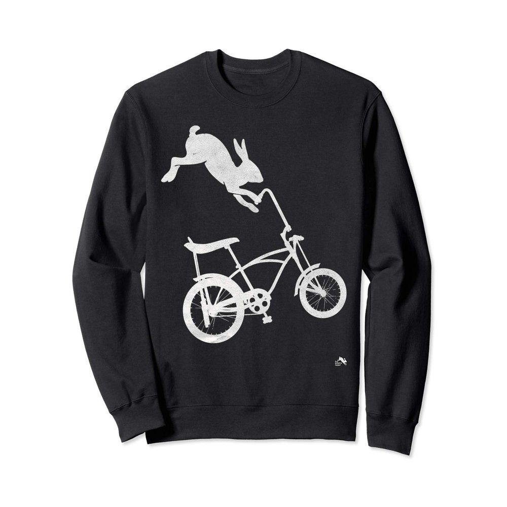 Rabbit on a Vintage Bicycle - The Graphic Rabbit Sweatshirt