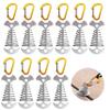 NACETURE Deck Anchors Pegs with Carabiners - Tie Down Anchor Rope Tensioner | Rope Tent Tie Down Stakes Clips, Canopy Tent Anchors Outdoor Camping Tent Accessories 10 Pack (Sliver) view 1