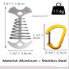 NACETURE Deck Anchors Pegs with Carabiners - Tie Down Anchor Rope Tensioner | Rope Tent Tie Down Stakes Clips, Canopy Tent Anchors Outdoor Camping Tent Accessories 10 Pack (Sliver) view 4
