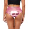 Kepblom Metallic High Waisted Booty Shorts Women's Shiny Cheeky Dance Festival Rave Bottoms(Pink,L) view 4