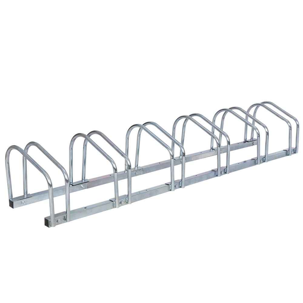 JungleA Adjustable 1-6 Bikes Rack,Bike Floor Parking Storage Organizer Stand for Indoor or Outdoor (Silver)