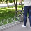 JungleA Adjustable 1-6 Bikes Rack,Bike Floor Parking Storage Organizer Stand for Indoor or Outdoor (Silver) view 3
