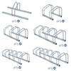 JungleA Adjustable 1-6 Bikes Rack,Bike Floor Parking Storage Organizer Stand for Indoor or Outdoor (Silver) view 4
