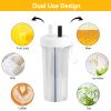 600ml Dual Use Water Bottle, Portable Split Drinking Cup with Straw Two Sided Cup with Divider for Home Outdoor Camping Sport(White) view 3