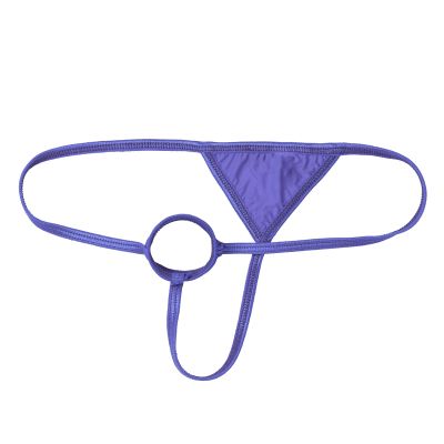FEESHOW Mens Sissy Lingerie Low Rise O-Ring Thong Bikini Briefs G-String Crossdresser Underwear Purple OneSize