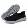 konhill Men's Slip on Loafers Walking Shoes - Mesh Casual Tennis Sneaker Black/Grey,Label 46.5 view 4