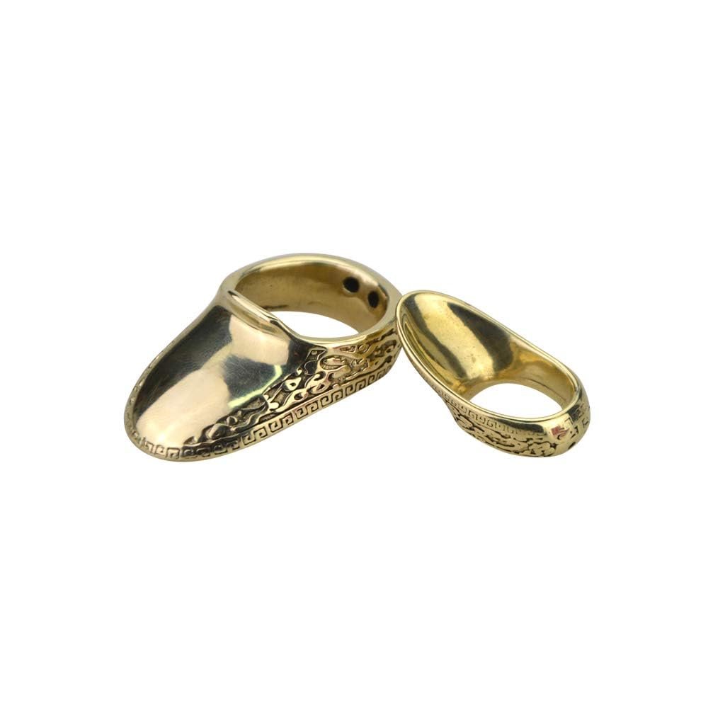 AMEYXGS Archery Thumb Ring Handmade Brass Finger Protector Thumb Protector Ring for Outdoor Archery Hunting Accessories Finger Tab (19#)