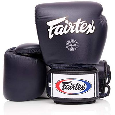 Fairtex BGV1 Muay Thai Boxing Training Sparring Gloves for Men, Women, Kids| Premium Quality, Light Weight & Shock Absorbent 16 oz Boxing Gloves -Blue/White/Black