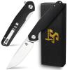Sitivien ST102 Folding Knife, D2 Steel Blade+G10 Handle Pocket Knife, EDC Tool Knife for Outdoor, Camping, Hunting, Survival (Black)  view 1