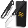 Sitivien ST103 Folding Knife, D2 Steel Blade+G10 Handle Pocket Knife, EDC Tool Knife for Outdoor, Camping, Hunting, Survival (Black) view 1