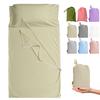 Cozysilk Brand - GANNAFEE Cotton Sleeping Bag Liner with Zipper - 100% Cotton Travel Sheet Sleep Sack Adult - Travel Sleeping Bag for Hotels Camping Hiking (Single - 33.5 x 87 inch, Camel) view 1