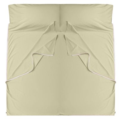 Cozysilk Brand - GANNAFEE Cotton Sleeping Bag Liner with Zipper - 100% Cotton Travel Sheet Sleep Sack Adult - Travel Sleeping Bag for Hotels Camping Hiking (Double - 71 x 87 inch, Camel)