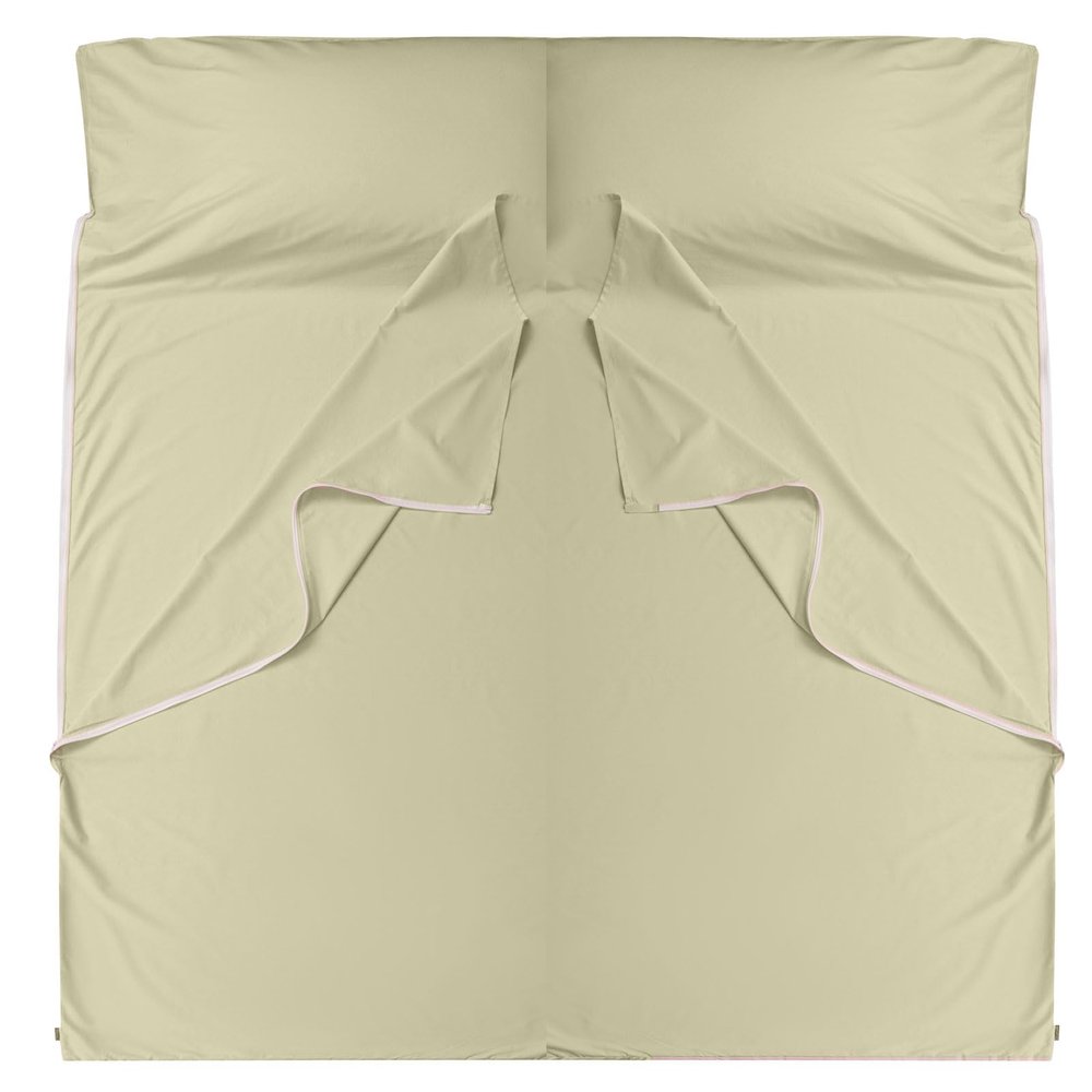 Cozysilk Brand - GANNAFEE Cotton Sleeping Bag Liner with Zipper - 100% Cotton Travel Sheet Sleep Sack Adult - Travel Sleeping Bag for Hotels Camping Hiking (Double - 71 x 87 inch, Camel)