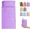 Cozysilk Brand - GANNAFEE Cotton Sleeping Bag Liner with Zipper - 100% Cotton Travel Sheet Sleep Sack Adult - Travel Sleeping Bag for Hotels Camping Hiking (Single - 33.5 x 87 inch, Lavender) view 1