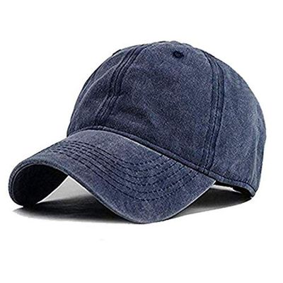 Aedvoouer Men Women Baseball Cap Vintage Washed Distressed Hats Twill Plain Adjustable Dad-Hat,BC-Navy