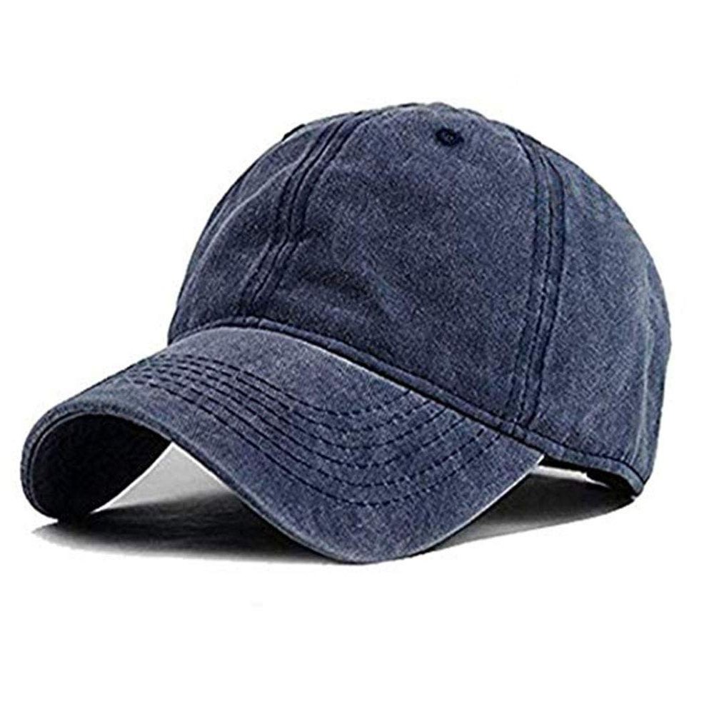 Aedvoouer Men Women Baseball Cap Vintage Washed Distressed Hats Twill Plain Adjustable Dad-Hat,BC-Navy