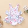 Andannby Newborn Baby Girl Pink Unicorn Swimwear Sleeveless Ruffle One Piece Swimsuit Holiday Beachwear (Pink Ice Cream, 4-5 Years), 4-5T view 3