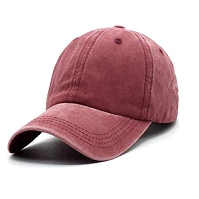 Aedvoouer Men Women Baseball Cap Vintage Washed Distressed Hats Twill Plain Adjustable Dad-Hat,BC-Burgundy