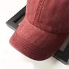 Aedvoouer Men Women Baseball Cap Vintage Washed Distressed Hats Twill Plain Adjustable Dad-Hat,BC-Burgundy view 2