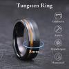 King Will 7mm Tungsten Rings for Men Nature Acacia Wood Inlay Centre Grooved Mens Wedding Band Fashionable Engagement Ring Matte Brushed Pipe Cut Comfit Fit Durable, Black Size 10 view 2
