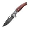 Sitivien ST206 Damascus Steel Folding Knife, VG10 Core Blade, Desert Ironwood+CNC Precision Carving Handle Tactical Pocket Knife, EDC Tool Knife for Outdoor, Camping, Hunting, Hiking, Survival   view 2