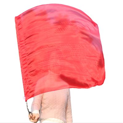 Winged Sirenny 32" Flowy Spinning Silk Flag Poi, Church Praise Prophetic Worship Adoration Dance Banner, Dance Poi Streamer, Beginners Practice Play Silk (red)