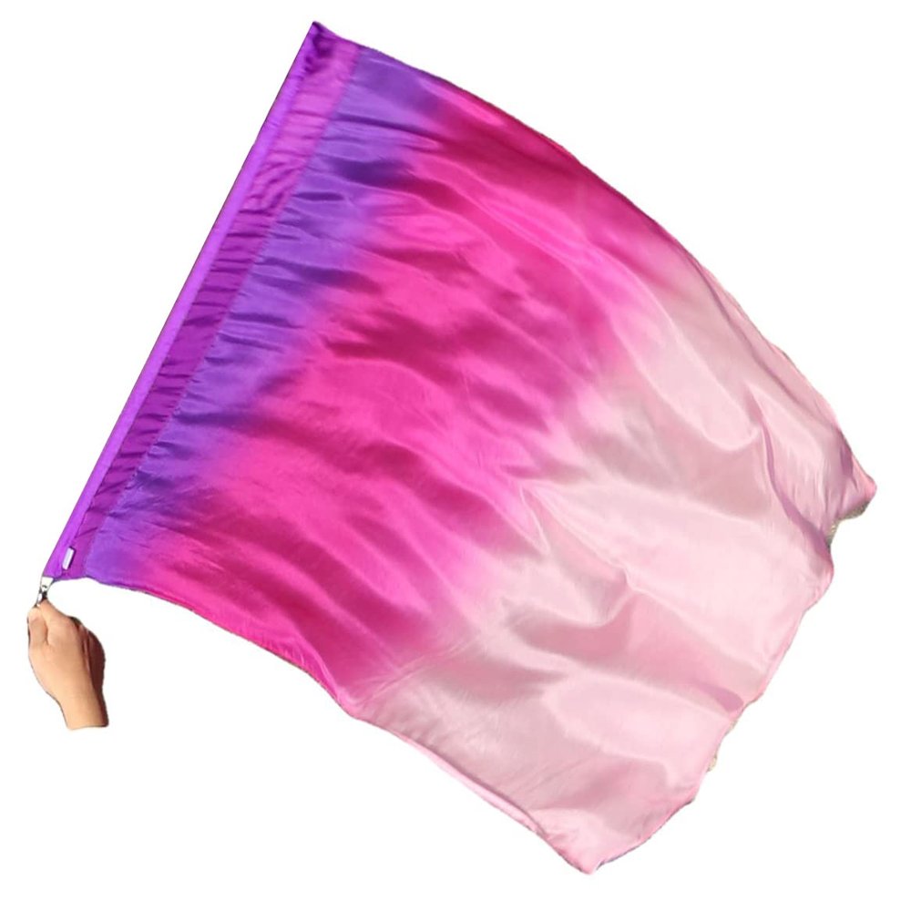 Winged Sirenny 32" Flowy Spinning Silk Flag Poi, Church Praise Prophetic Worship Adoration Dance Banner, Dance Poi Streamer, Beginners Practice Play Silk (Prosperity)