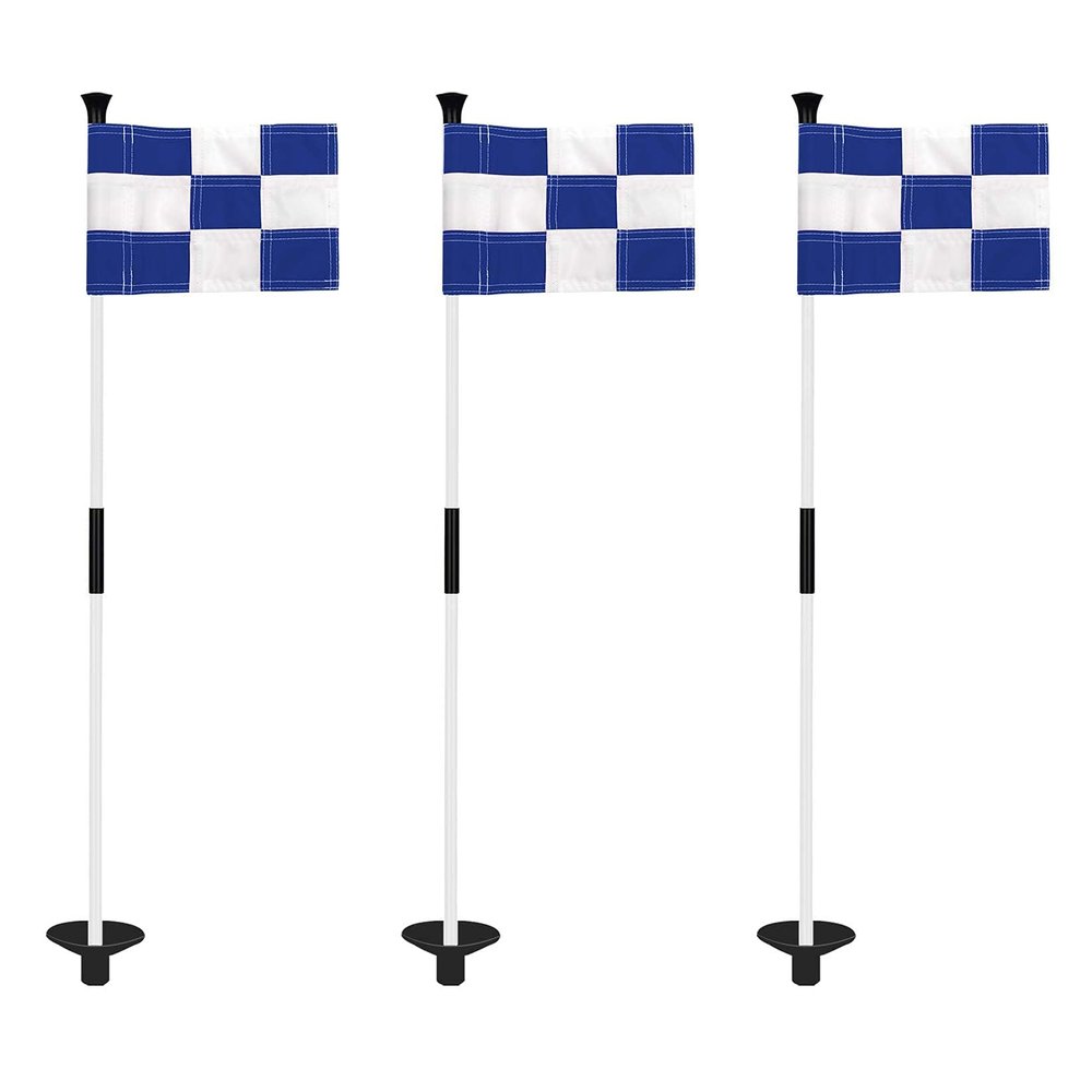 KINGTOP Golf Flagstick Mini, Putting Green Flag for Yard, 3 Feet Flagpole 2-Section Design, Golf Pin Flags Set, 3-Pack