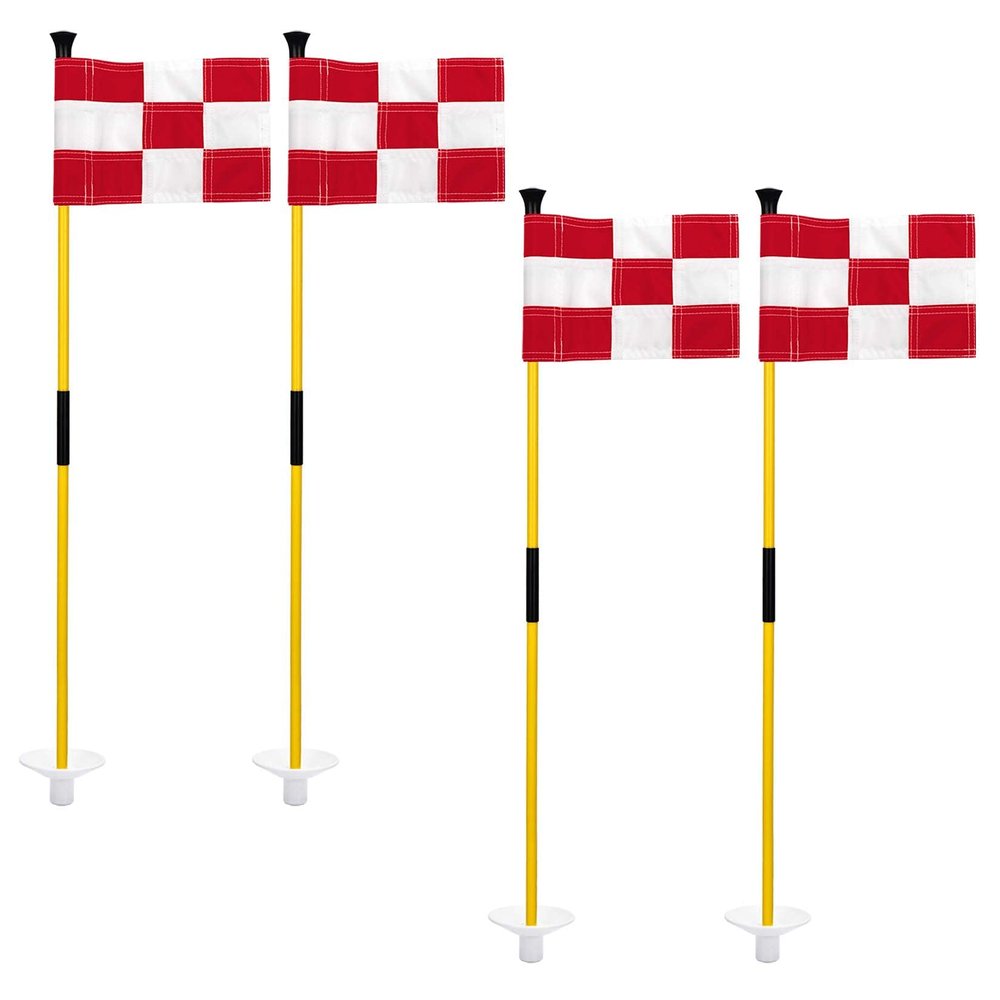 KINGTOP Golf Flagstick Mini, Putting Green Flag for Yard, 3 Feet Flagpole 2-Section Design, Golf Pin Flags Set, 4-Pack
