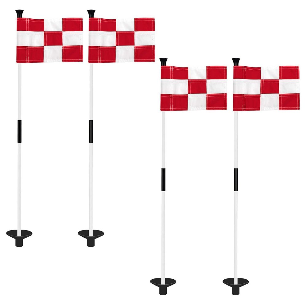 KINGTOP Golf Flagstick Mini, Putting Green Flag for Yard, 3 Feet Flagpole 2-Section Design, Golf Pin Flags Set, 4-Pack