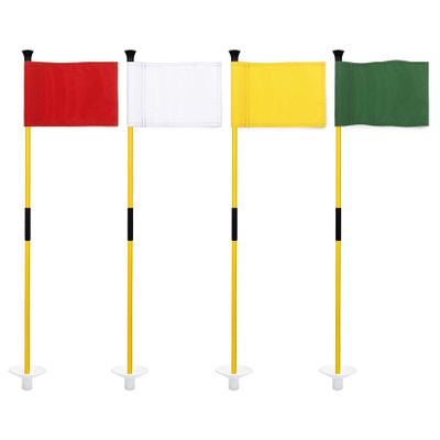 KINGTOP Golf Flagstick Mini, Putting Green Flag for Yard, 3 Feet Flagpole 2-Section Design, Golf Pin Flags Set, 4-Pack