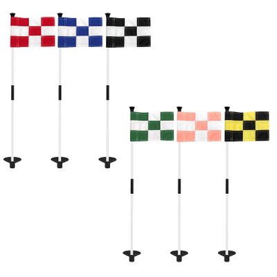 KINGTOP Golf Flagstick Mini, Putting Green Flag for Yard, 3 Feet Flagpole 2-Section Design, Golf Pin Flags Set, 6-Pack