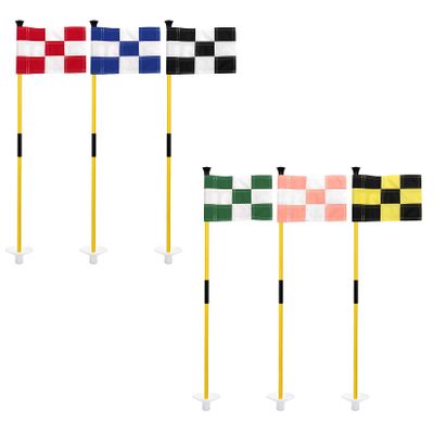 KINGTOP Golf Flagstick Mini, Putting Green Flag for Yard, 3 Feet Flagpole 2-Section Design, Golf Pin Flags Set, 6-Pack