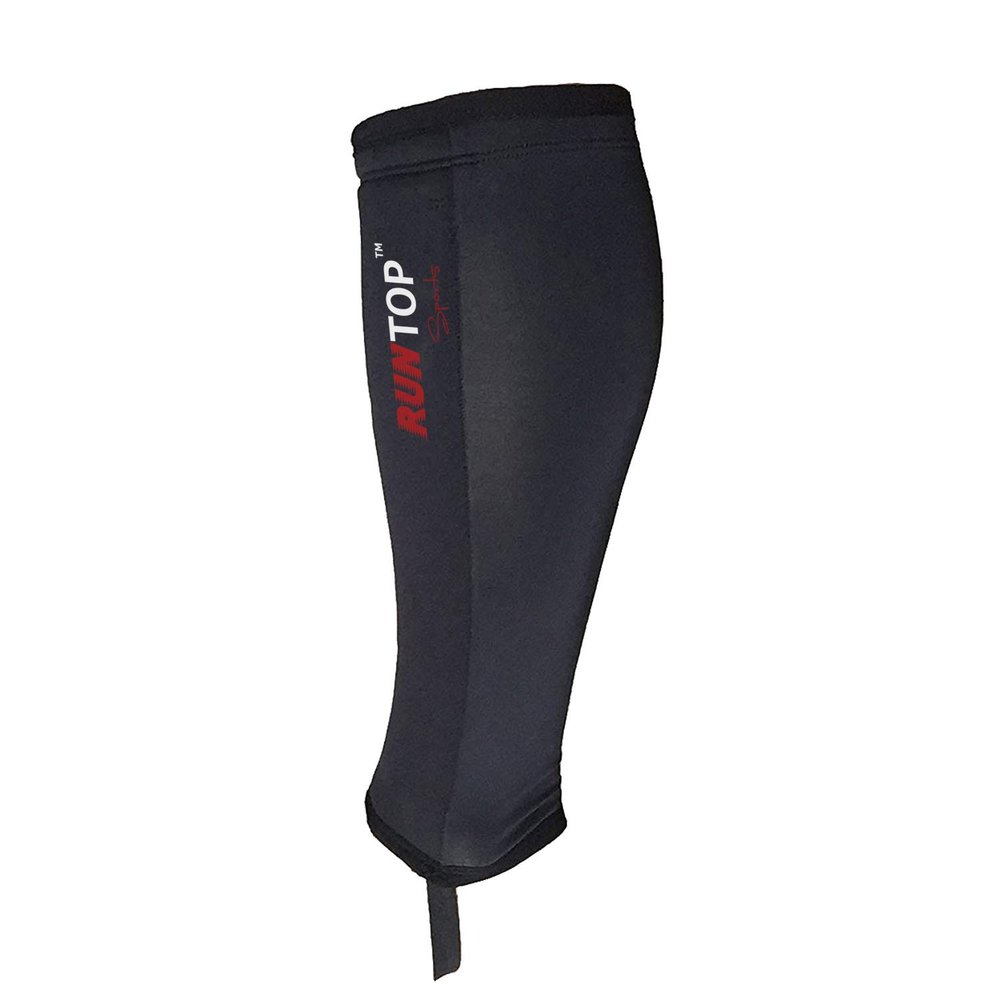 RUNTOP Shin Sleeves Guards for Rope Climbing Deadlifting Weightlifting Powerlifting Cross Fitness Training Box Jumping Leg Calf Support Men Women (7mm Black-Single, M)