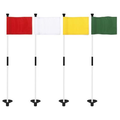 KINGTOP Golf Flagstick Mini, Putting Green Flag for Yard, 3 Feet Flagpole 2-Section Design, Golf Pin Flags Set, 4-Pack