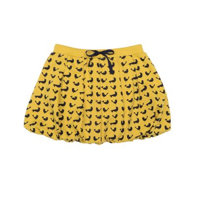 The Season Essentials Kidsy Toddler Baby Girls Embroidery Bubble Skirt  Peruvian Pima Cotton, Balloon Skirt, Elastic Waist, Pull-On, Solid Colors, Marigold, 4