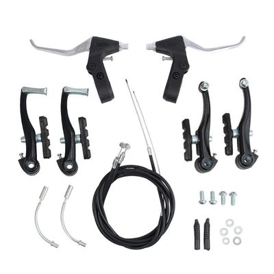 LINASHI Bicycle V Brake Kit, Durable Mountain Bike Road Bicycle V Brake Kit Riding Cycling Accessories Set Black