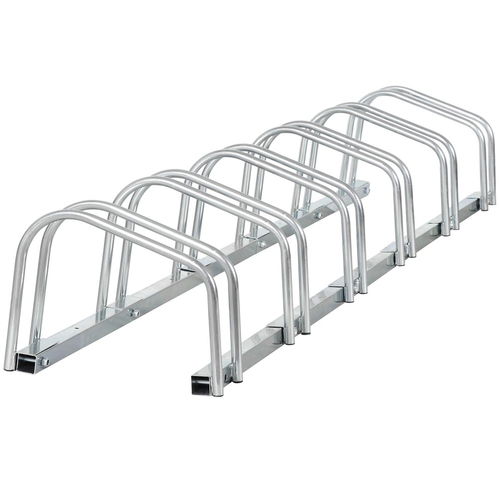 F2C 1-6 Bike Floor Parking Rack Adjustable Bicycle Stand Organizer for Garage Storage, Indoor and Outdoor Silver