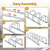 F2C 1-6 Bike Floor Parking Rack Adjustable Bicycle Stand Organizer for Garage Storage, Indoor and Outdoor Silver view 4