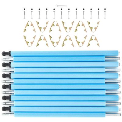 SkyBound Universal Replacement Enclosure Poles and Hardware - Complete Set of 6 Poles - Net not Included - Blue