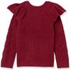 Amazon Essentials Girls' Soft Touch Ruffle Pullover Sweater, Raspberry Red Shearling, XX-Large view 2
