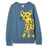 Amazon Essentials Toddler Girls' Pullover Crewneck Sweater, Blue Cat, 4T view 1