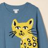 Amazon Essentials Girls' Pullover Crewneck Sweater, Blue Cat, Large view 3