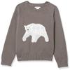 Amazon Essentials Boys' Pullover Crewneck Sweater, Dark Grey White Polar Bear, Large view 1
