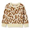 Amazon Essentials Girls' Pullover Crewneck Sweater, Ivory Leopard, X-Large view 1