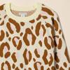 Amazon Essentials Girls' Pullover Crewneck Sweater, Ivory Leopard, X-Large view 3