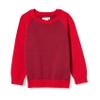Amazon Essentials Toddler Boys' Cotton Knit Pullover Crewneck Sweater, Red Color Block, 2T view 1