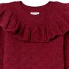 Amazon Essentials Girls' Soft Touch Ruffle Sweater, Raspberry Red Shearling, Large view 3